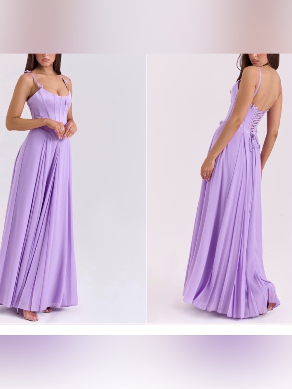 HOUSE OF CB 'Pascha' Orchid Butterfly Corset Maxi Dress
Size M Regular Cup